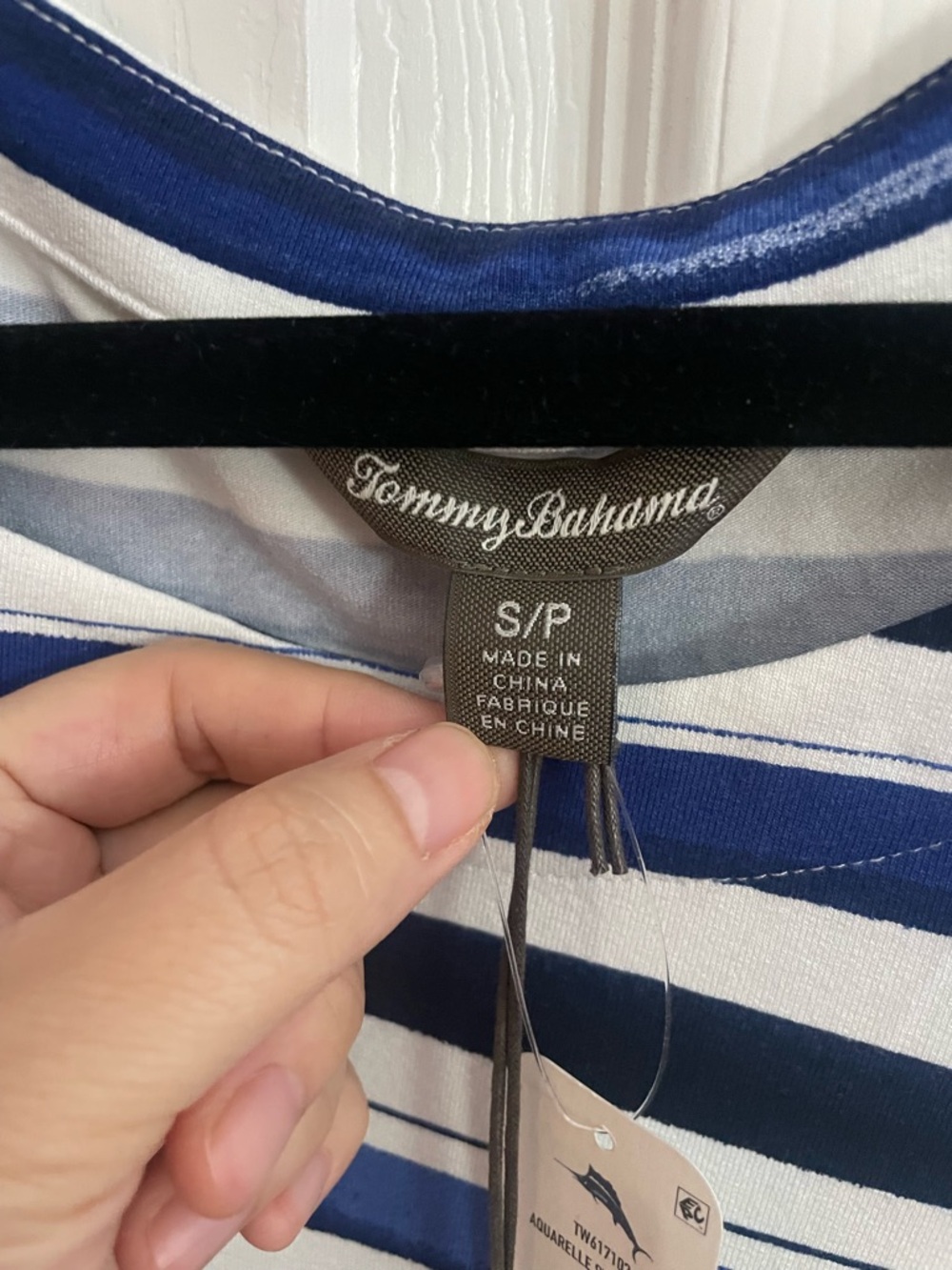 Tommy Bahama Blue and White Striped Long Sleeve Dress - Picture 2 of 4